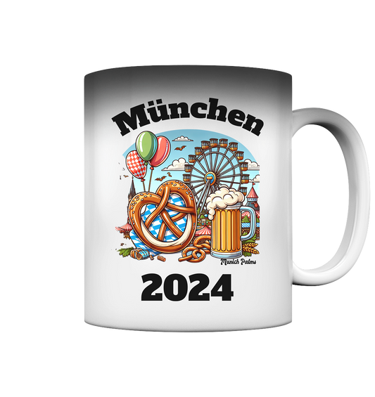 München 2024 mit Volksfest ,Frühlingsfest,Kirmes,Oktoberfest -Design Munich Palms -auch mit dem Namen Deiner Stadt - Magic Mug