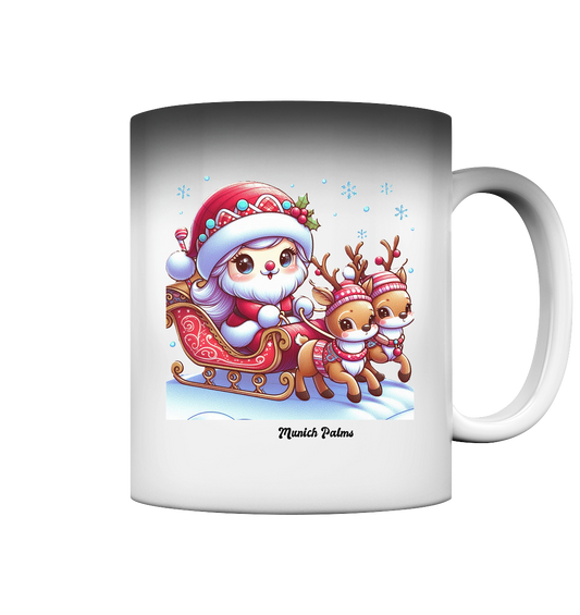 Weihnachten Nikolaus weiblich mit lieblichen Rentieren ,Design Munich Palms  - Magic Mug