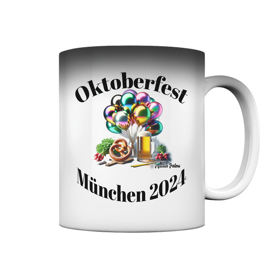 Balloons, beer mugs, pretzels, radishes - Oktoberfest Munich 2024 - licensed design Munich Palms copy - Magic Mug