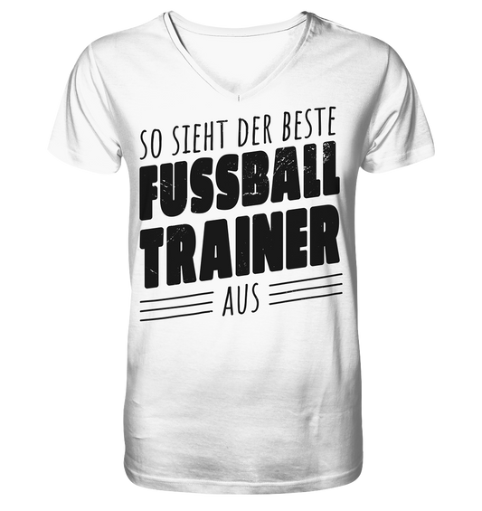 So sieht der Beste Fussball Trainer aus  - Mens Organic V-Neck Shirt