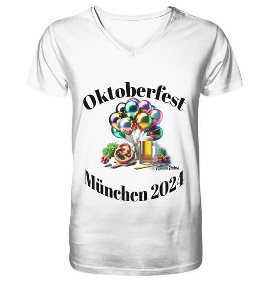 Luftballons Maßkrüge ,Brezn, Radi - Oktoberfest München 2024 - lizensiert Design Munich Palms    Kopie - Mens Organic V-Neck Shirt