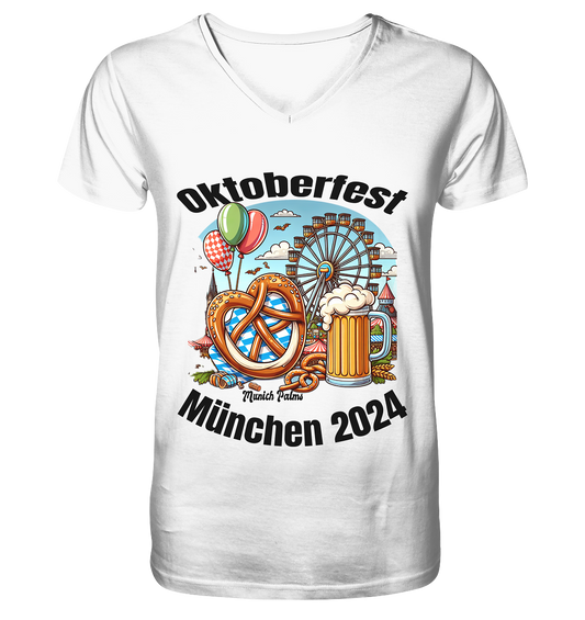 Oktoberfest Munich 2024 licensed, design Munich Palms - Mens Organic V-Neck Shirt