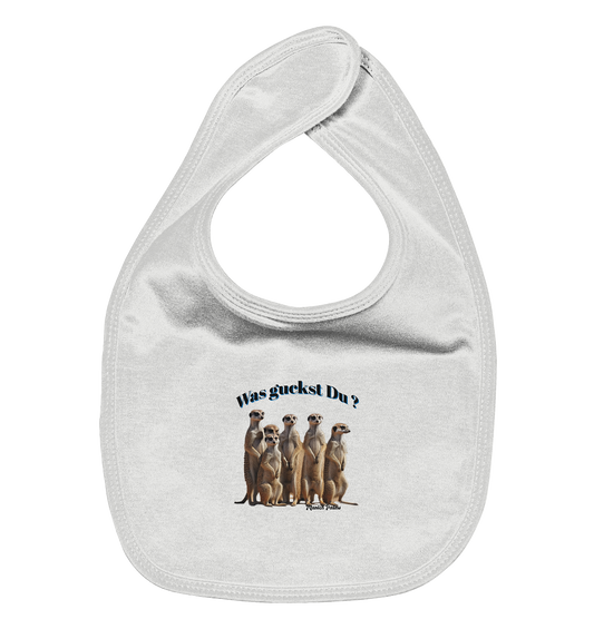 What are you looking at? Meerkat Pack Design by Munich Palms - Organic Baby Bib