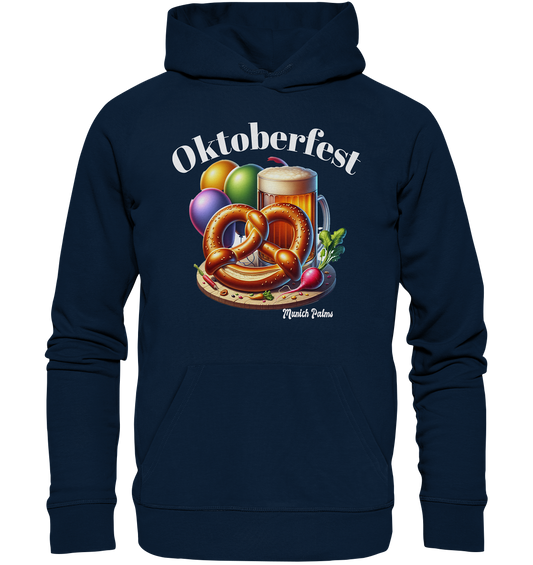 Beer mugs, pretzels, radishes - Oktoberfest - Wiesn licensed design Munich Palms - Organic Basic Hoodie