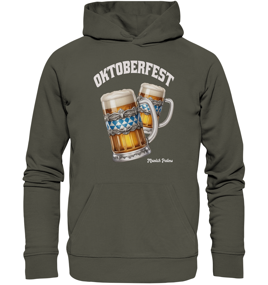 Oktoberfest Maßkrüge mit bayrisches Design by Munich Palms - Organic Basic Hoodie