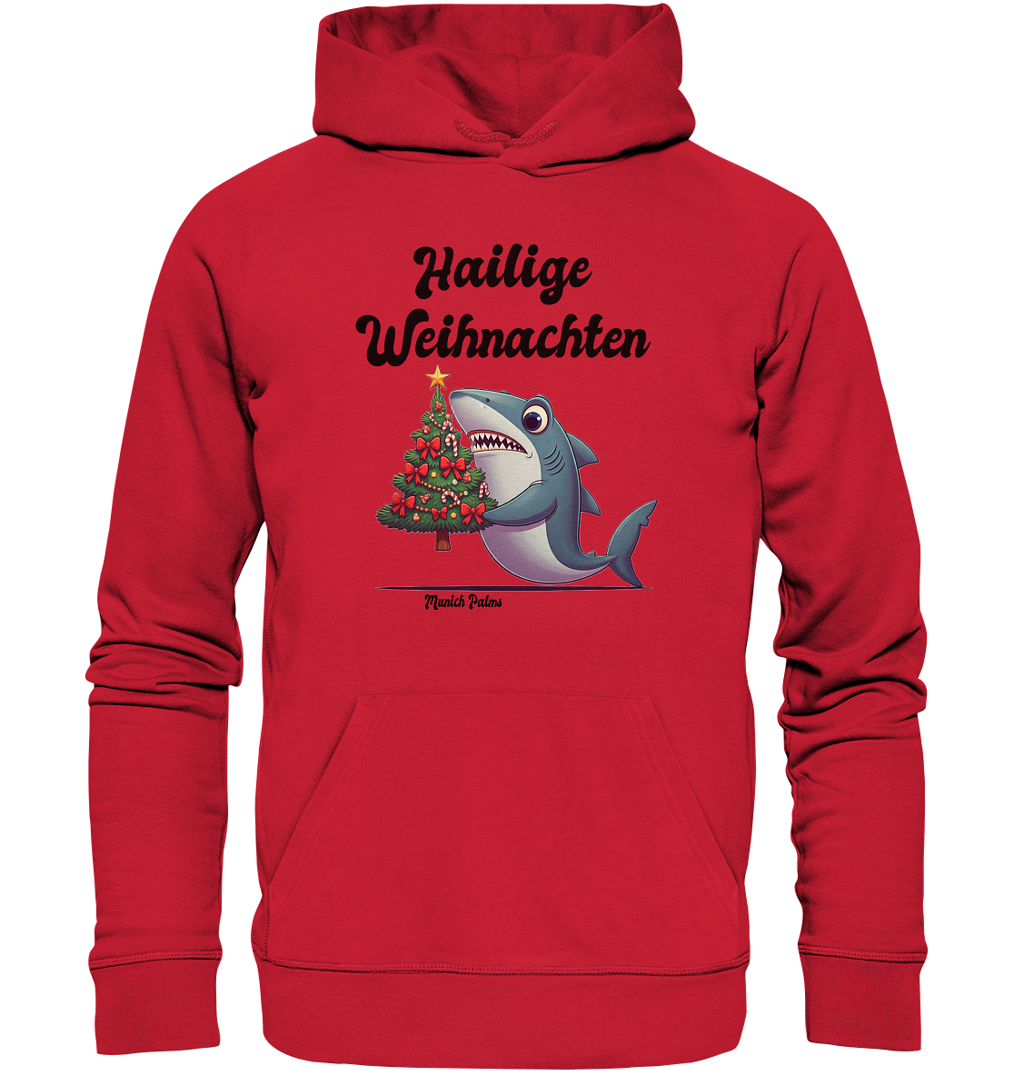 Hailige Weihnachten Haifisch mit Christbaum Design Munich Palms  - Organic Basic Hoodie