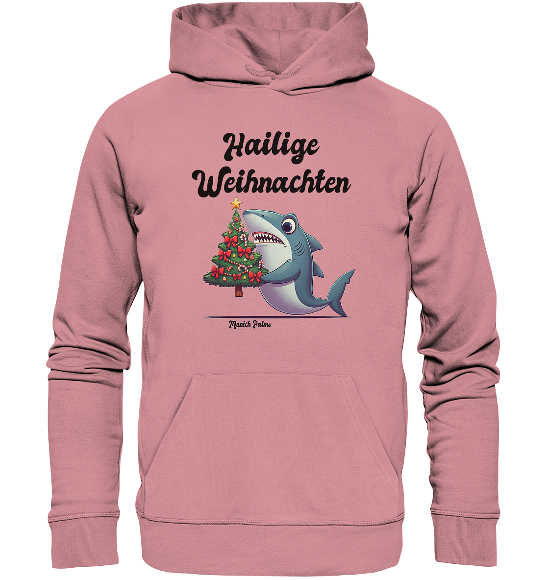 Hailige Weihnachten Haifisch mit Christbaum Design Munich Palms  - Organic Basic Hoodie