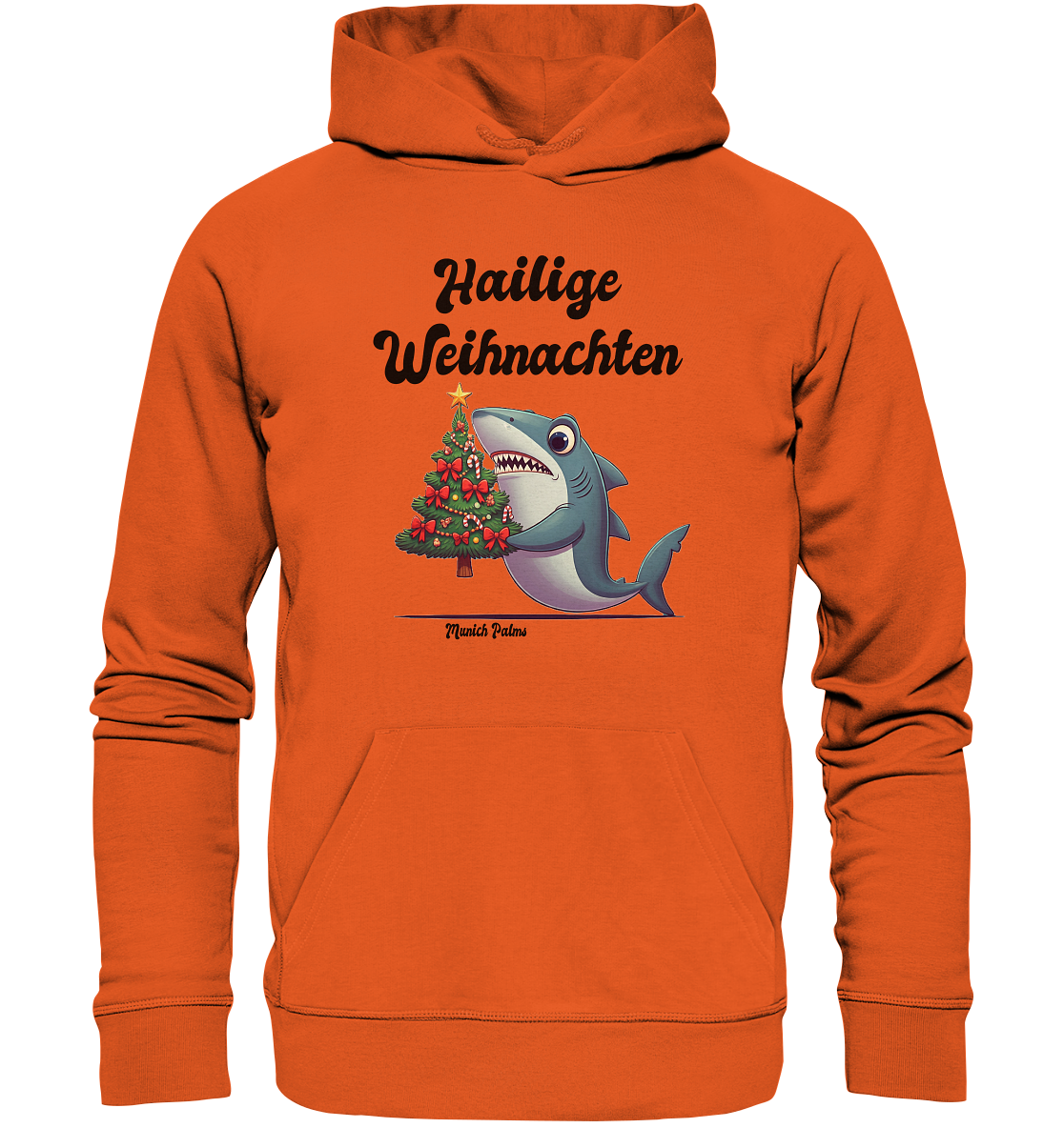 Hailige Weihnachten Haifisch mit Christbaum Design Munich Palms  - Organic Basic Hoodie