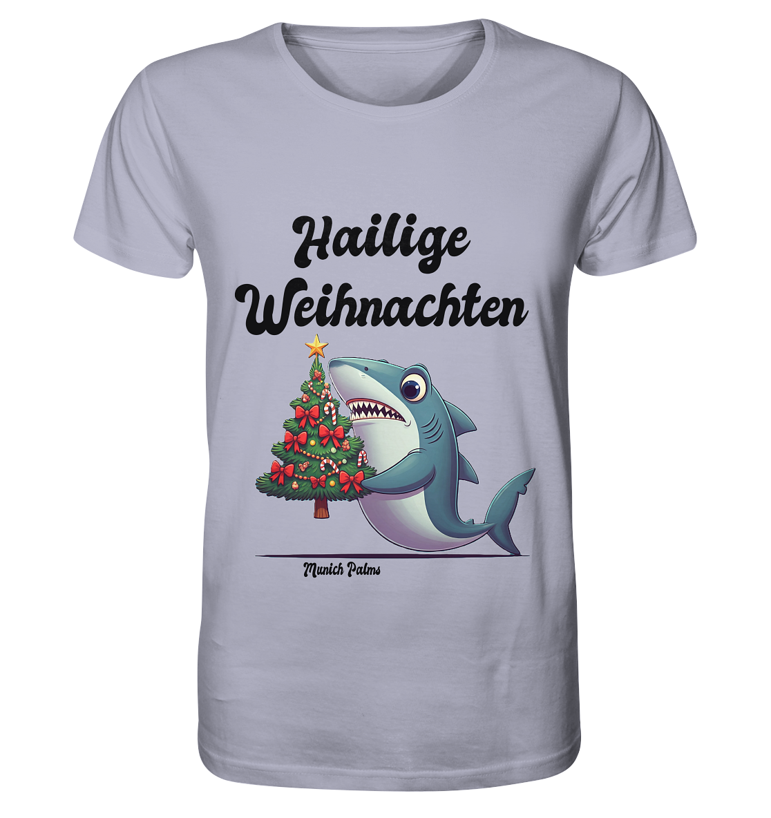 Hailige Weihnachten Haifisch mit Christbaum Design Munich Palms  - Organic Basic Shirt