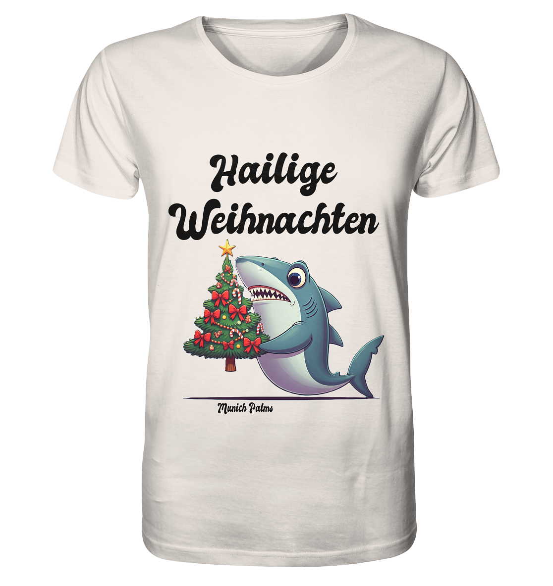 Hailige Weihnachten Haifisch mit Christbaum Design Munich Palms  - Organic Basic Shirt