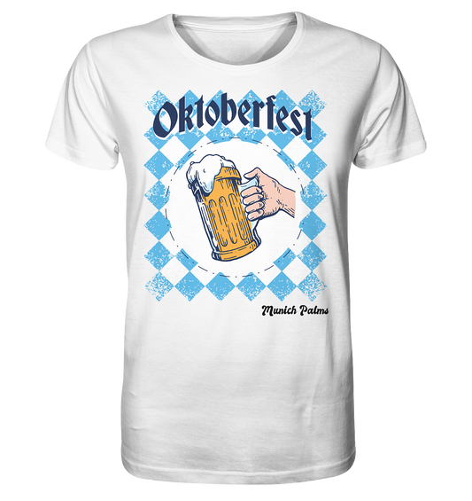 Oktoberfest beer mug in Bavarian diamond design by Munich Palms - Organic Basic Shirt