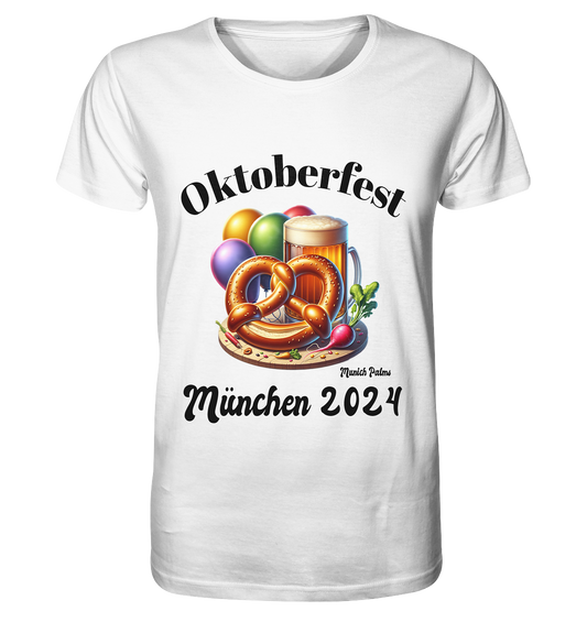 Maßkrüge ,Brezn,Radi - Oktoberfest München 2024 - lizensiert Design Munich Palms    - Organic Basic Shirt