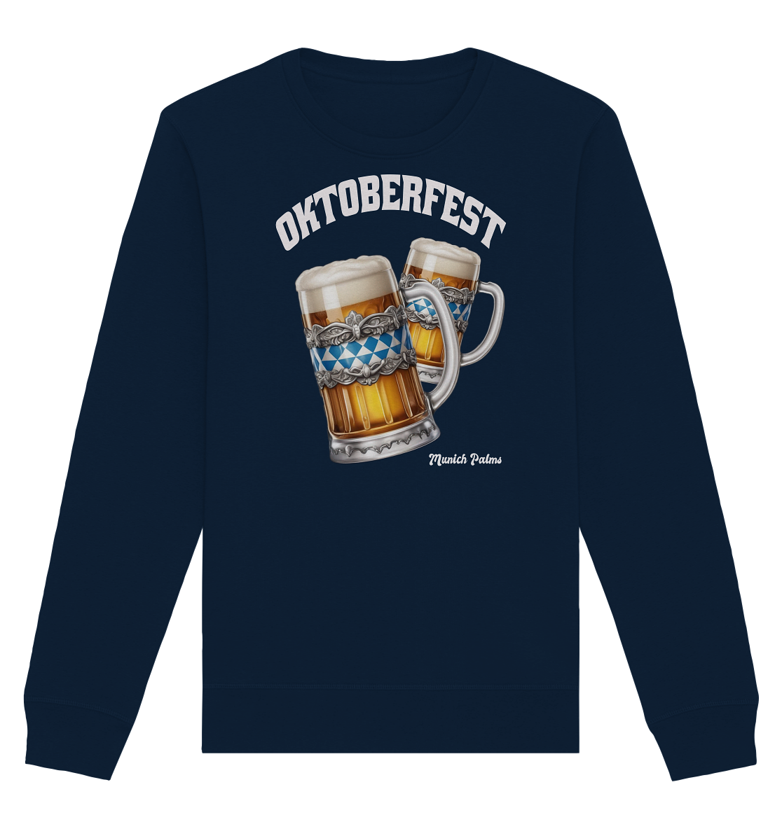 Oktoberfest Maßkrüge mit bayrisches Design by Munich Palms - Organic Basic Unisex Sweatshirt