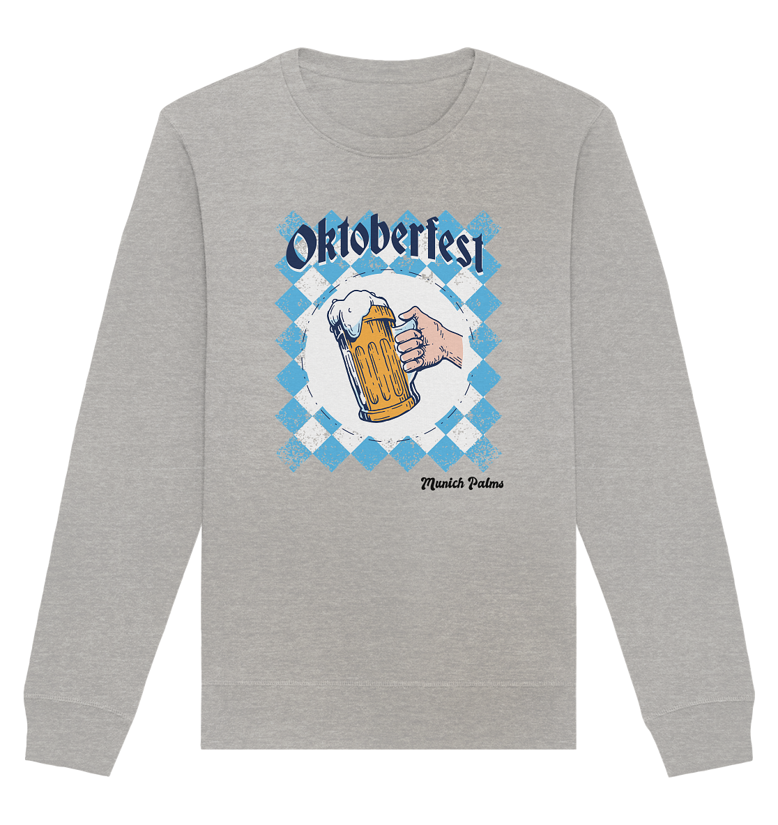 Oktoberfest Maßkrug in bayrischer Raute Design by Munich Palms  - Organic Basic Unisex Sweatshirt