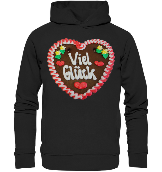 Lebkuchenherz Viel Glück - Organic Fashion Hoodie