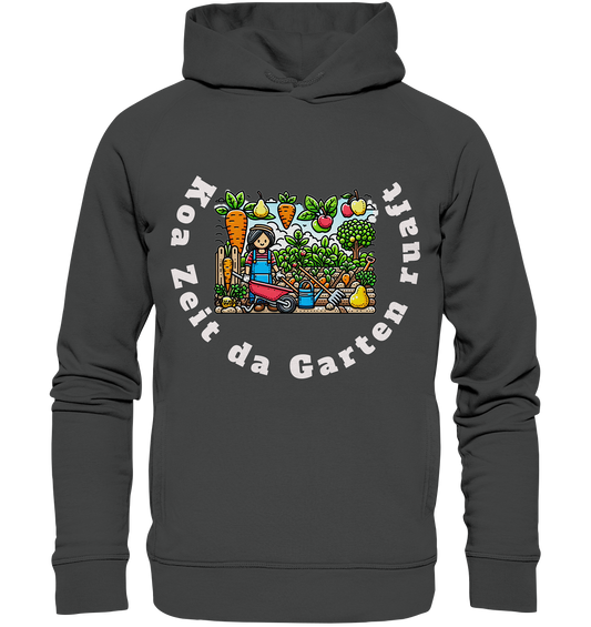 No time for the garden to call - Bavarian - Design Munich Palms - Organic Fashion Hoodie