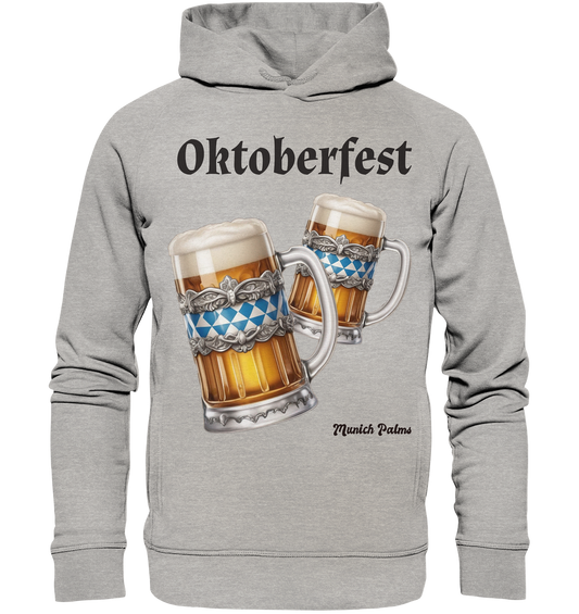 Oktoberfest beer mugs with Bavarian diamond design by Munich Palms - Organic Fashion Hoodie