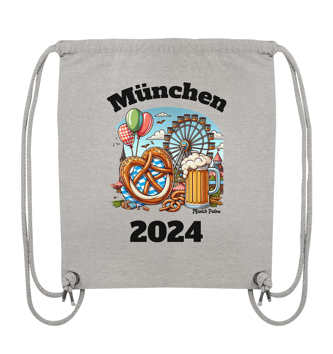 München 2024 mit Volksfest ,Frühlingsfest,Kirmes,Oktoberfest -Design Munich Palms -auch mit dem Namen Deiner Stadt - Organic Gym-Bag