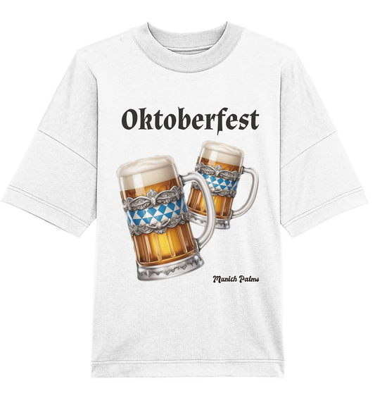 Oktoberfest Maßkrüge mit  bayrischer Raute Design by Munich Palms - Organic Oversize Shirt