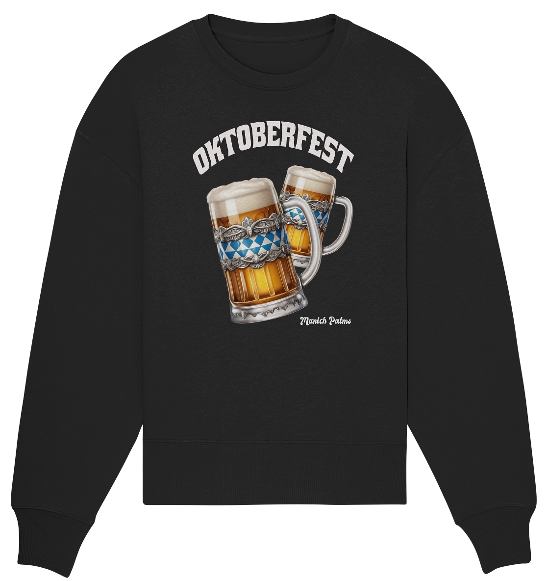 Oktoberfest Maßkrüge mit bayrisches Design by Munich Palms - Organic Oversize Sweatshirt