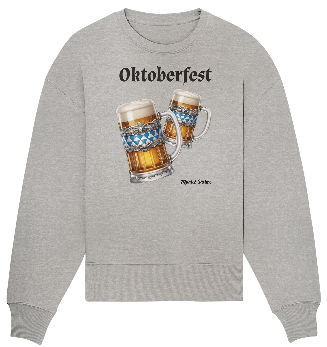 Oktoberfest Maßkrüge mit  bayrischer Raute Design by Munich Palms - Organic Oversize Sweatshirt