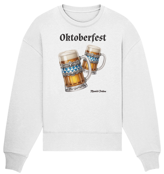 Oktoberfest Maßkrüge mit  bayrischer Raute Design by Munich Palms - Organic Oversize Sweatshirt