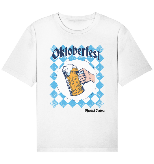 Oktoberfest beer mug in Bavarian diamond design by Munich Palms - Organic Relaxed Shirt