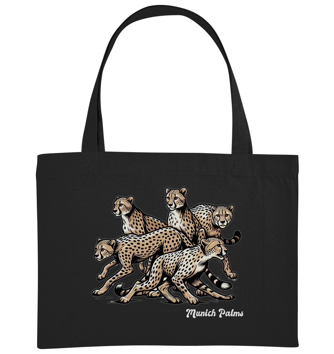 Geparden Rudel   Design by Munich Palms  - Organic Shopping-Bag