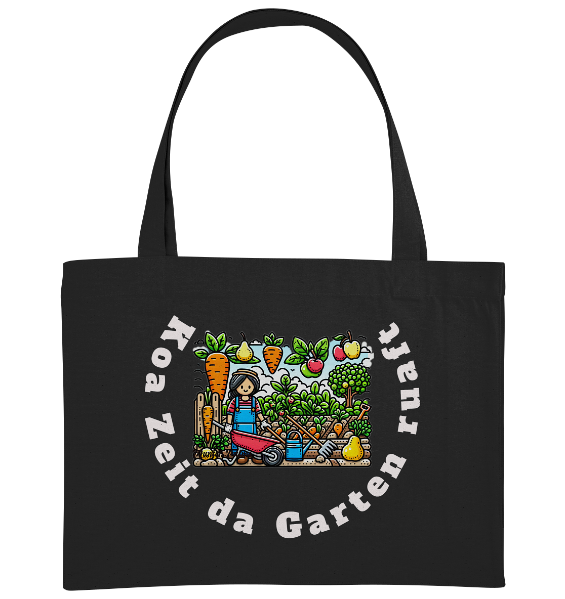 Koa Zeit da Garten ruaft -bayrisch - Design Munich Palms - Organic Shopping-Bag
