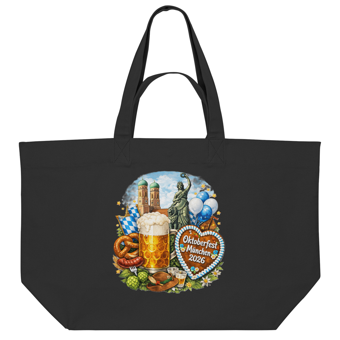 Oktoberfest 2026 Tasche "Munich Palms" | Dein stylischer Wiesn-Begleiter - Organic Shopping-Bag