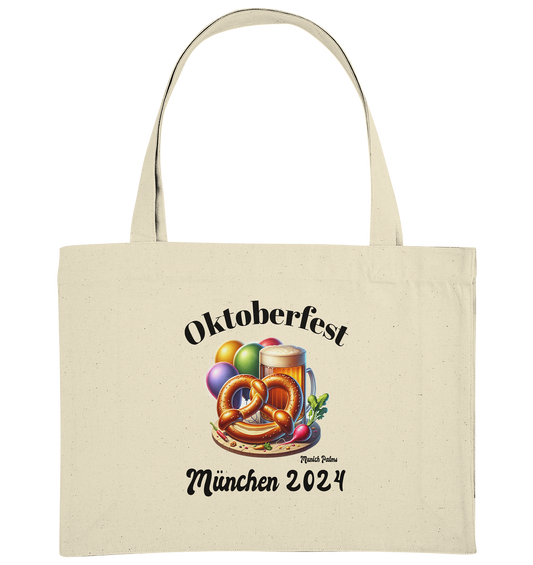 Maßkrüge ,Brezn,Radi - Oktoberfest München 2024 - lizensiert Design Munich Palms    - Organic Shopping-Bag