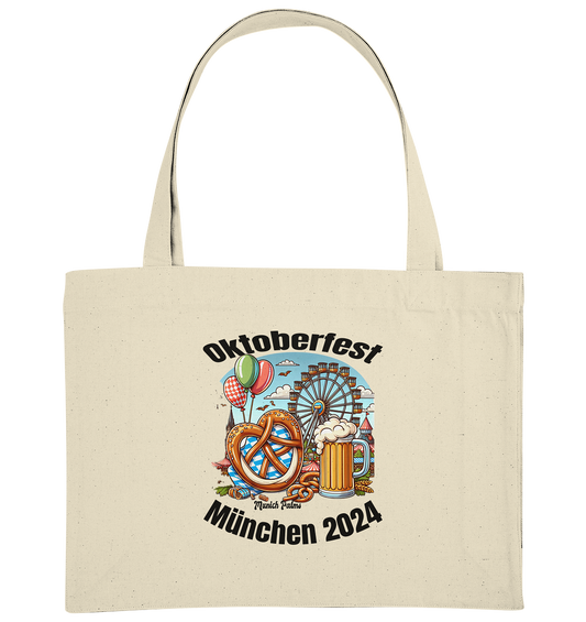 Oktoberfest  München 2024 lizensiert ,  Design Munich Palms  - Organic Shopping-Bag