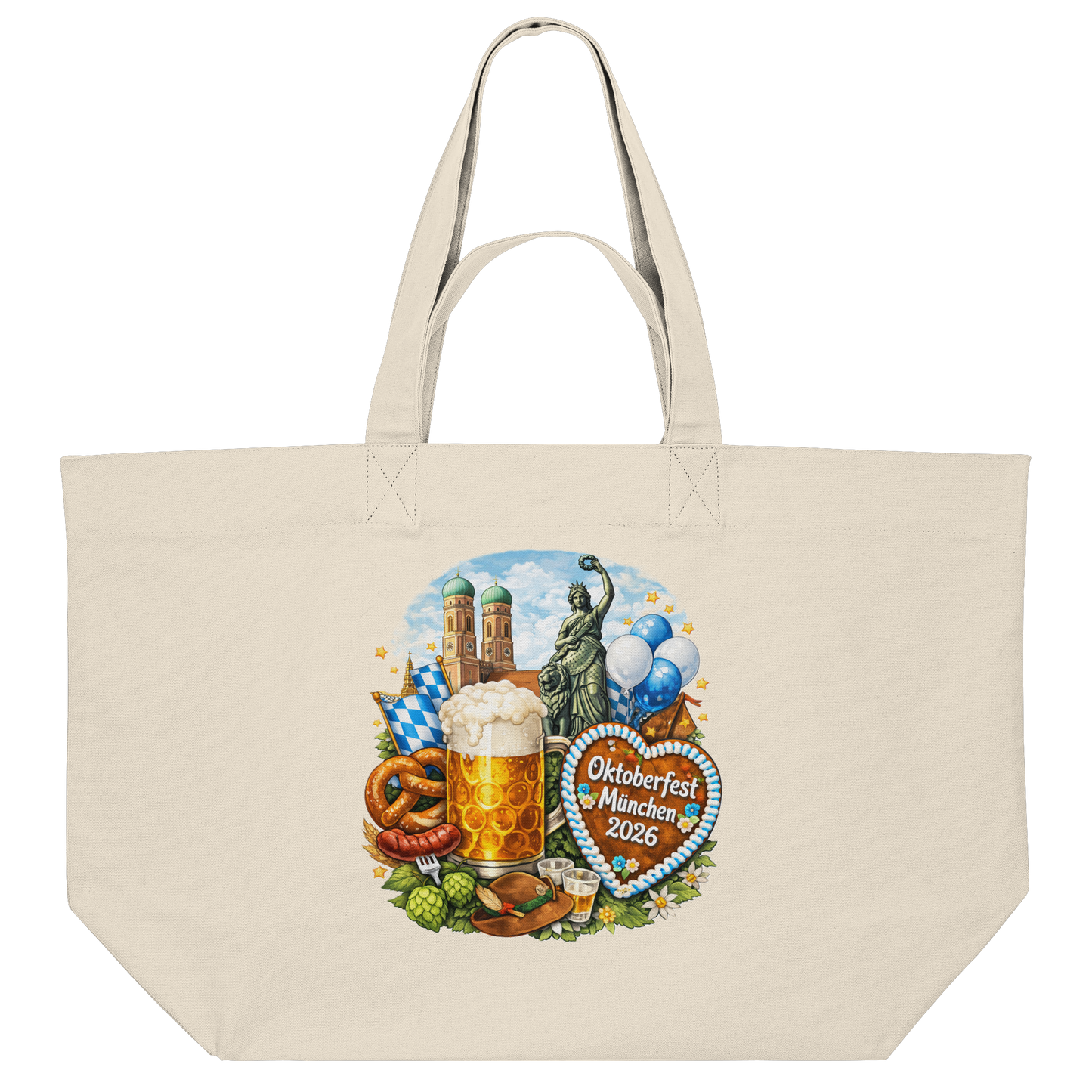 Oktoberfest 2026 Tasche "Munich Palms" | Dein stylischer Wiesn-Begleiter - Organic Shopping-Bag
