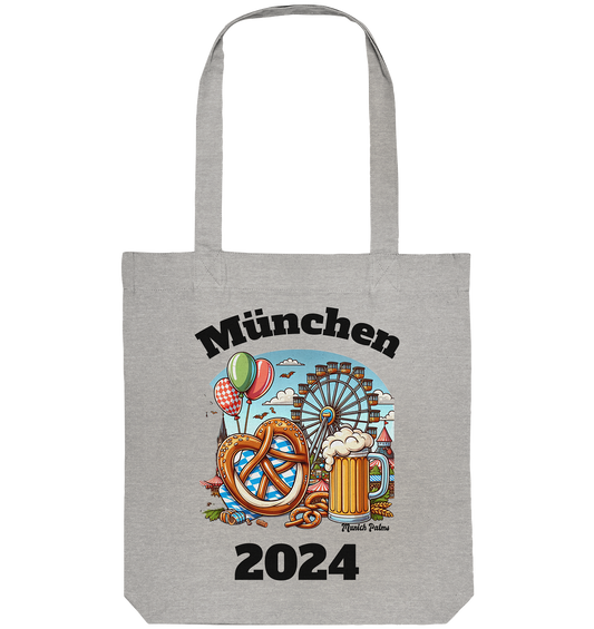 München 2024 mit Volksfest ,Frühlingsfest,Kirmes,Oktoberfest -Design Munich Palms -auch mit dem Namen Deiner Stadt - Organic Tote-Bag