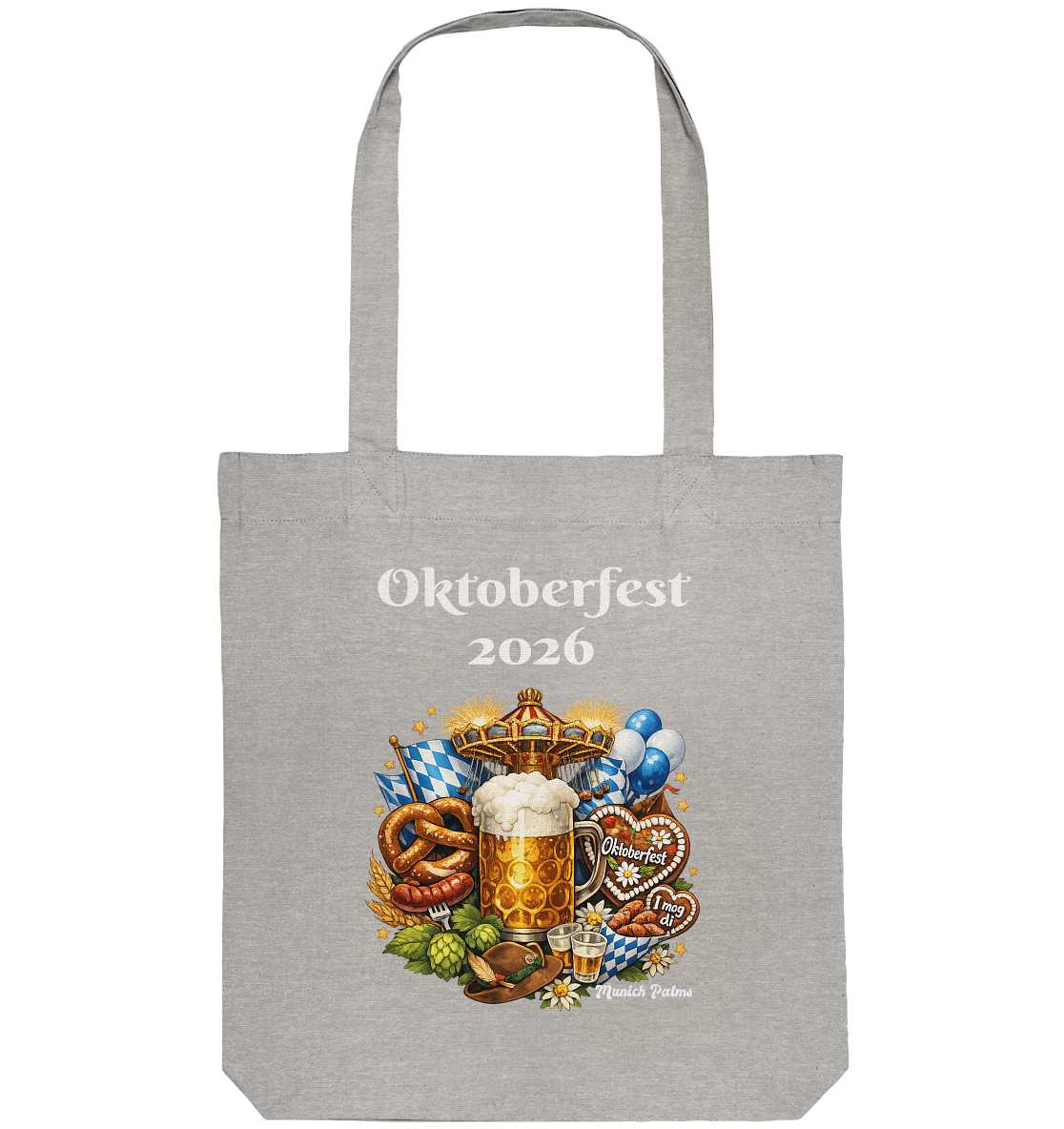 Oktoberfest 2026 München Organic Tote-Bag, umweltfreundliche Einkaufstasche mit Oktoberfest-Design, nachhaltige Tasche aus Bio-Materialien