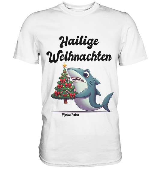 Hailige Weihnachten Haifisch mit Christbaum Design Munich Palms  - Premium Shirt