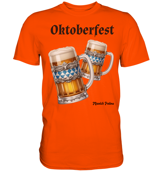 Oktoberfest beer mugs with Bavarian diamond design by Munich Palms - Premium shirt