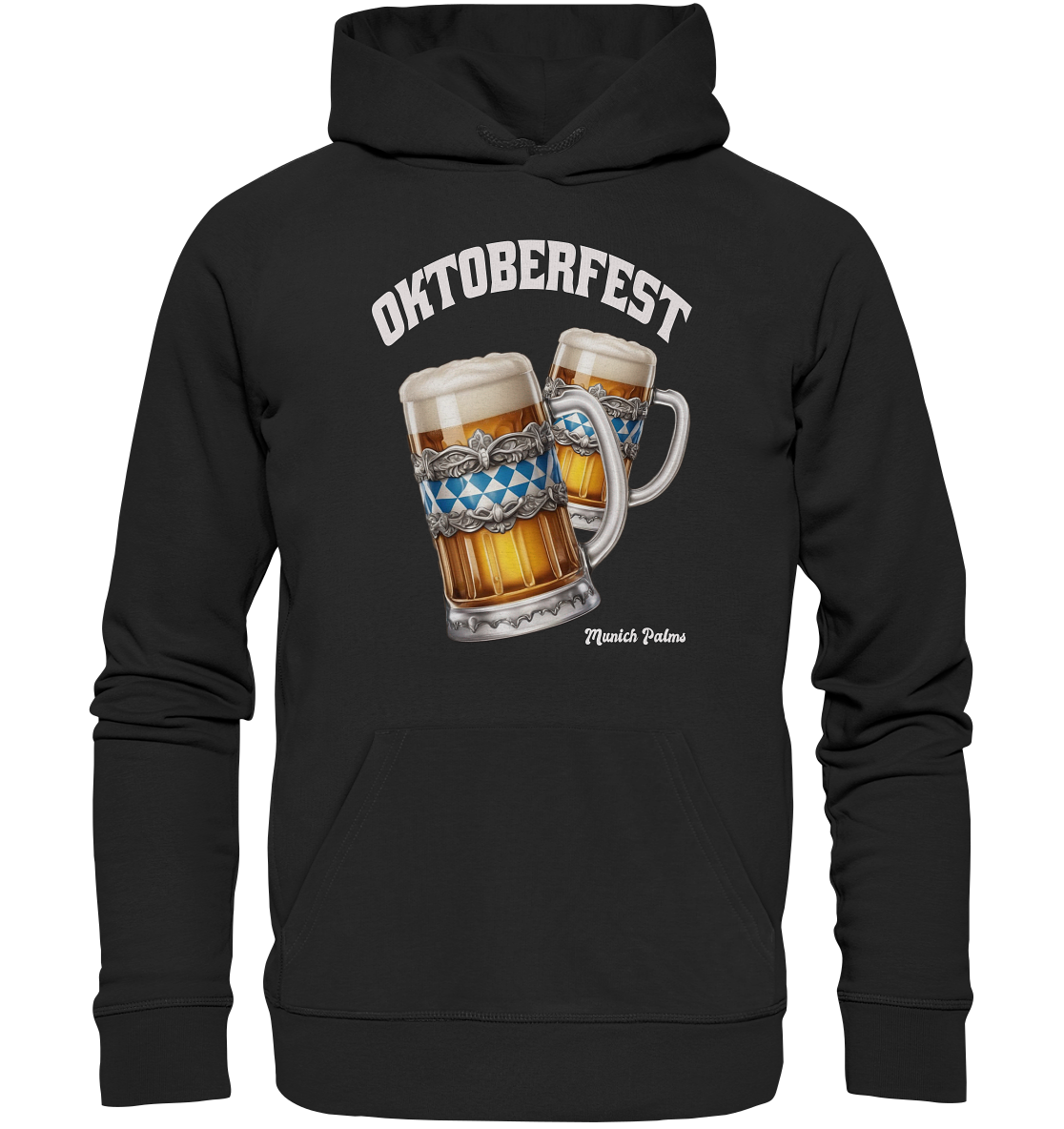 Oktoberfest Maßkrüge mit bayrisches Design by Munich Palms - Premium Unisex Hoodie