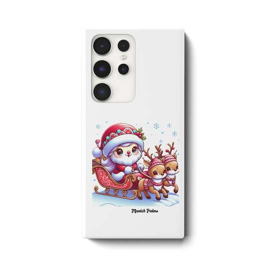 Weihnachten Nikolaus weiblich mit lieblichen Rentieren ,Design Munich Palms  - Samsung Galaxy S23 Ultra Handyhülle