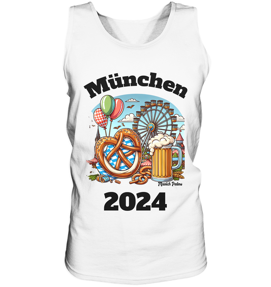 München 2024 mit Volksfest ,Frühlingsfest,Kirmes,Oktoberfest -Design Munich Palms -auch mit dem Namen Deiner Stadt - Tank-Top