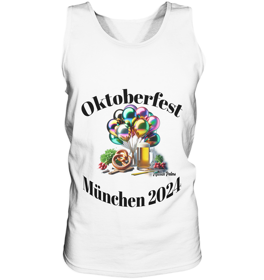 Balloons, beer mugs, pretzels, radishes - Oktoberfest Munich 2024 - licensed design Munich Palms copy - tank top