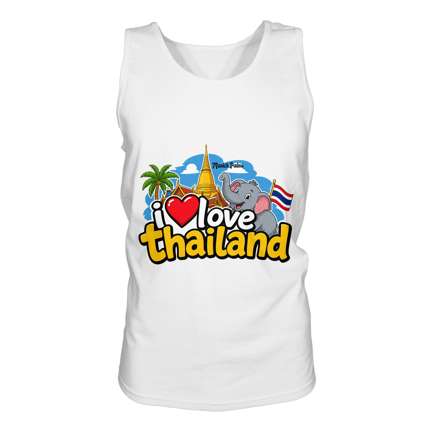 Weißes Tank-Top mit "I love Thailand" Aufdruck, Damen Tank-Top, bequemes Basic für den Sommer, von Online Kaufhaus München