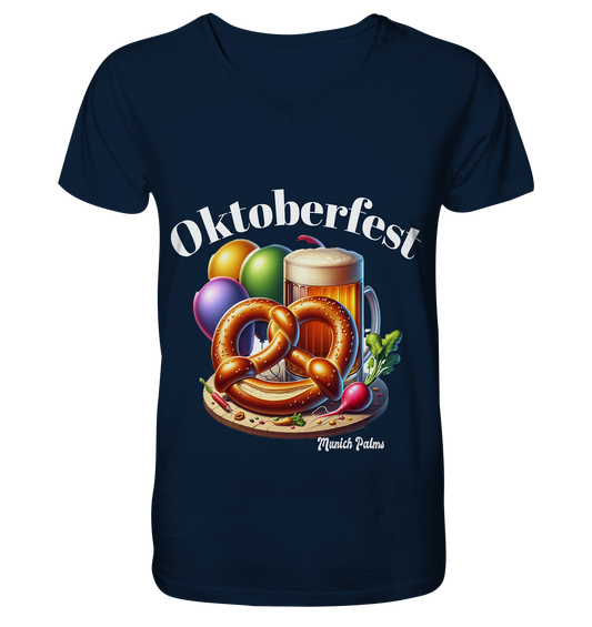 Beer mugs, Brezn, Radi - Oktoberfest - Wiesn licensed design Munich Palms - V-Neck Shirt