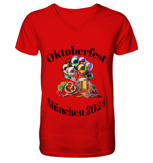 Luftballons Maßkrüge ,Brezn, Radi - Oktoberfest München 2024 - lizensiert Design Munich Palms    Kopie - V-Neck Shirt