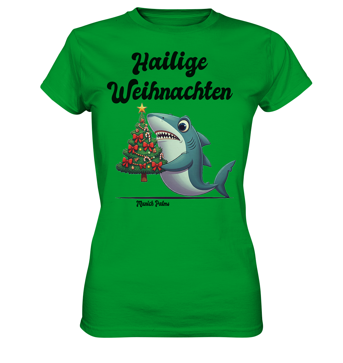 Hailige Weihnachten Haifisch mit Christbaum Design Munich Palms  -  Womens Premium Classic T-Shirt