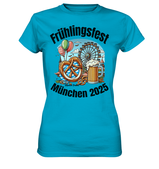 Frühlingsfest München 2025: Munich Palms Design - Womens Premium Classic T-Shirt - Online Kaufhaus München