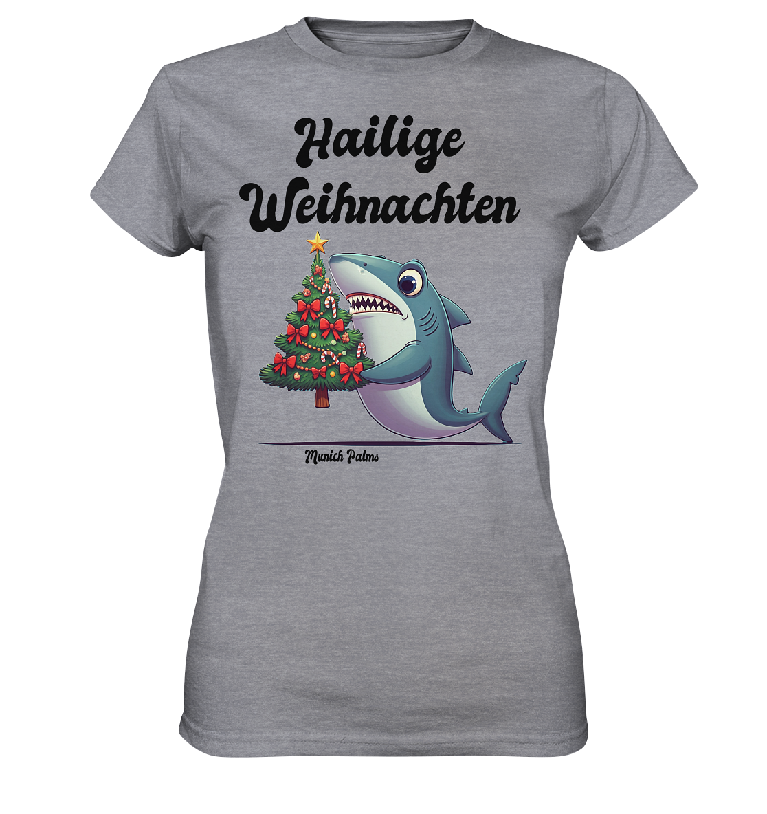 Hailige Weihnachten Haifisch mit Christbaum Design Munich Palms  -  Womens Premium Classic T-Shirt