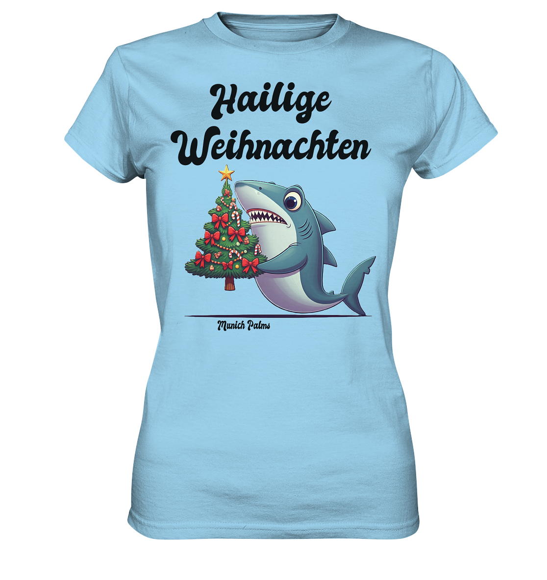 Hailige Weihnachten Haifisch mit Christbaum Design Munich Palms  -  Womens Premium Classic T-Shirt