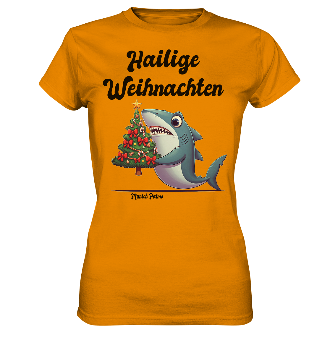 Hailige Weihnachten Haifisch mit Christbaum Design Munich Palms  -  Womens Premium Classic T-Shirt