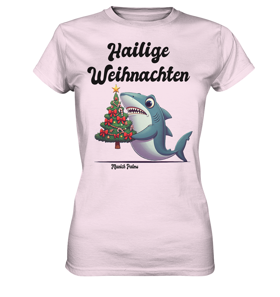 Hailige Weihnachten Haifisch mit Christbaum Design Munich Palms  -  Womens Premium Classic T-Shirt